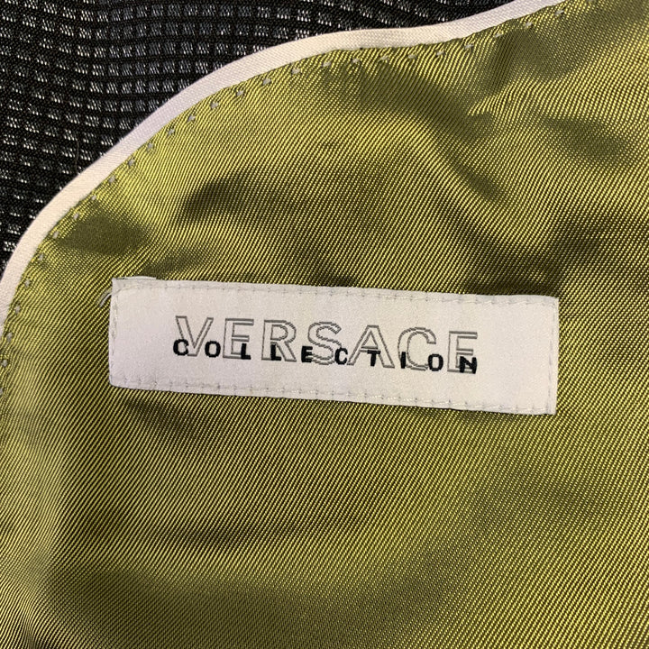 VERSACE COLLECTION Size 36 Black Grey Shimmery Viscose Blend Sport Coat