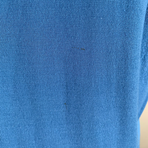 PRADA Size 44 Blue White Knitted Wool V-Neck Vest
