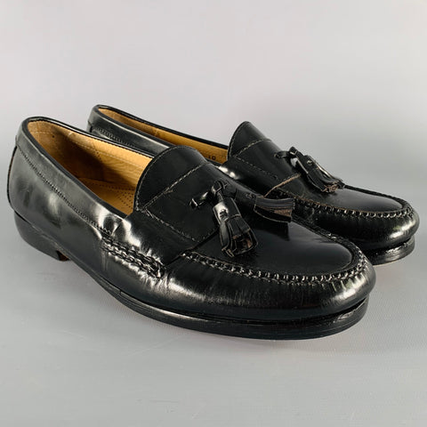 COLE HAAN Size 10 Black Leather Tassels Loafers