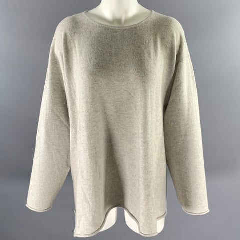 ESKANDAR Size M Light Grey Cashmere Sweater