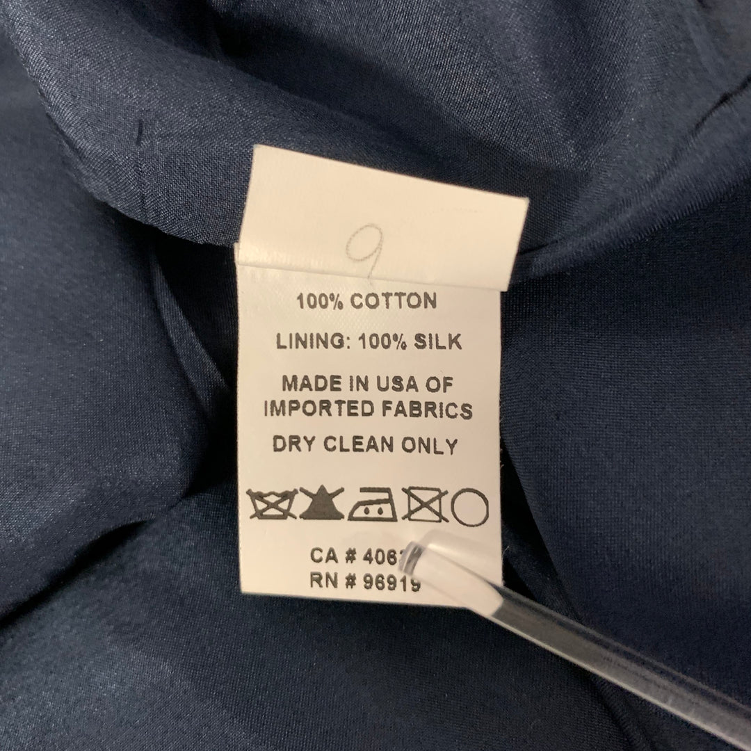 MARC JACOBS Size 6 Navy White Cotton Gingham Mid-Calf Skirt