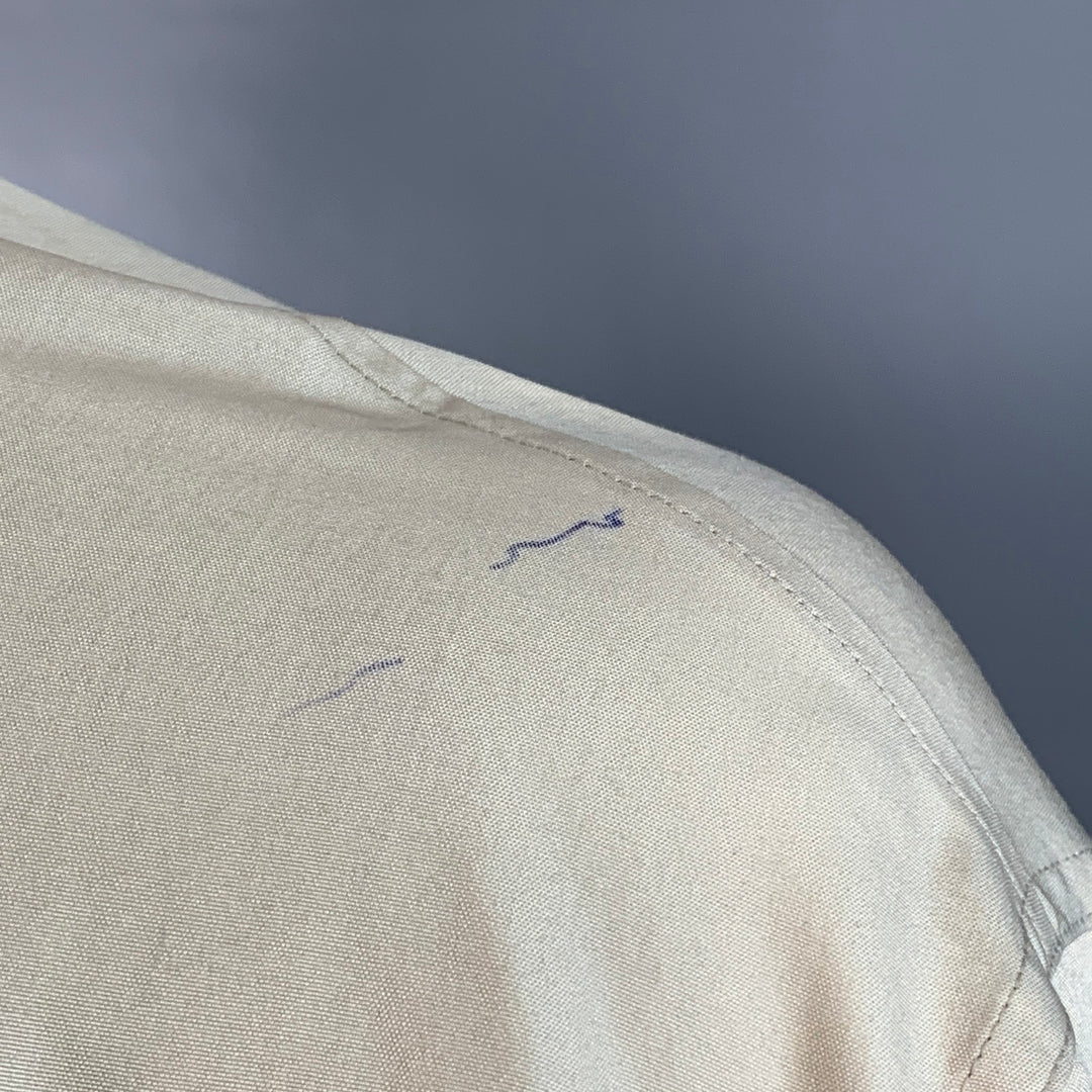 LEMAIRE Size 48 Beige Viscose Collarless One Pocket Long Sleeve Shirt