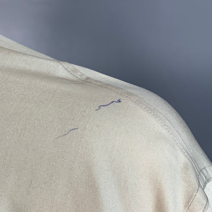 LEMAIRE Size 48 Beige Viscose Collarless One Pocket Long Sleeve Shirt