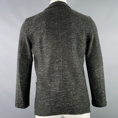 ROBERT GELLER Size S Grey Charcoal Knit Polyester Blend Notch Lapel Cardigan