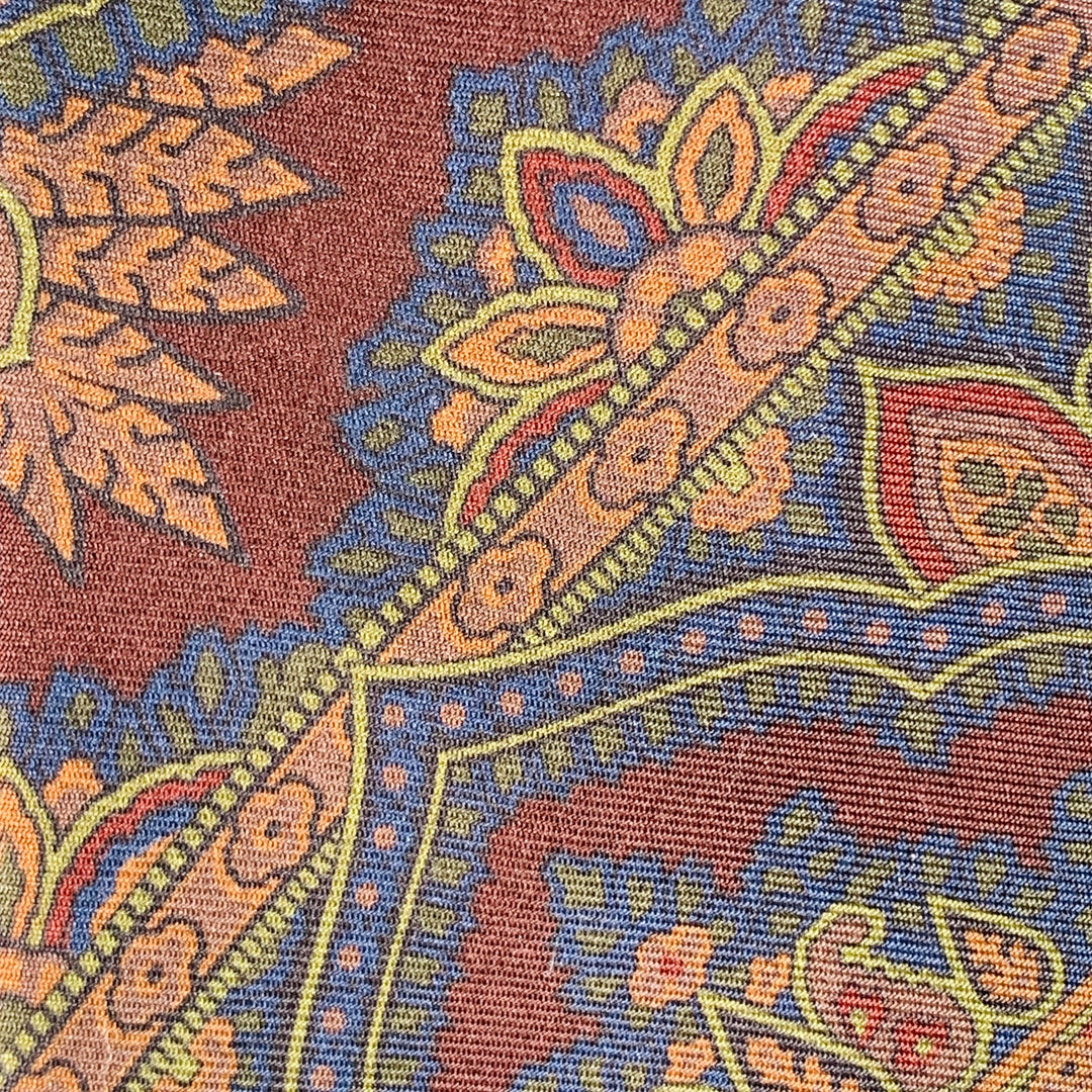 RALPH LAUREN Navy Brown Paisley Silk Tie