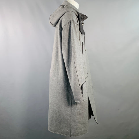 ICEBERG Size 38 Grey Wool Blend Hooded Zip Toggle Coat