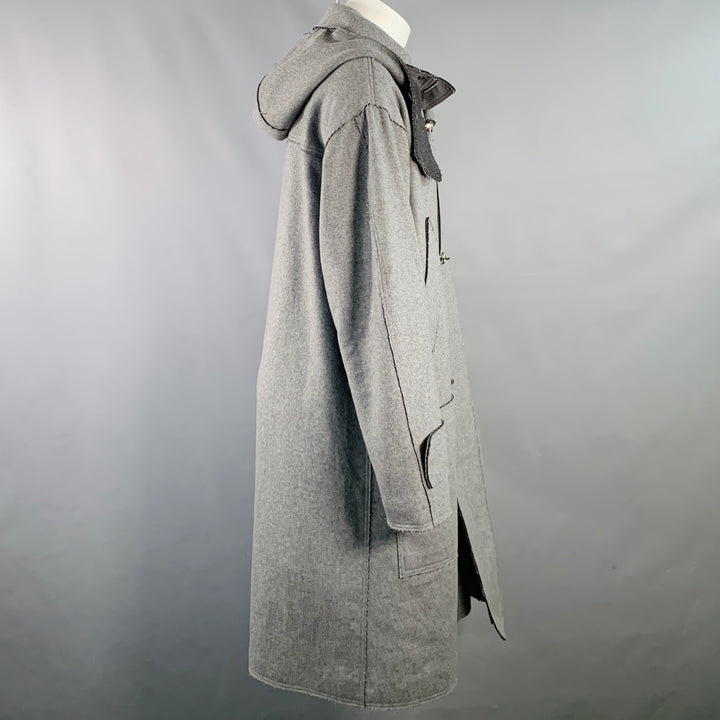 ICEBERG Size 38 Grey Wool Blend Hooded Zip Toggle Coat