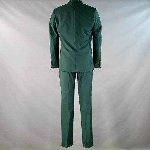 PAUL SMITH Size 38 Regular Green Wool Mohair Notch Lapel Suit
