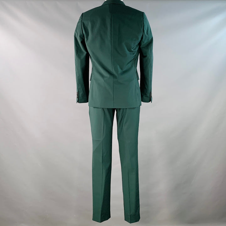 PAUL SMITH Size 38 Regular Green Wool Mohair Notch Lapel Suit