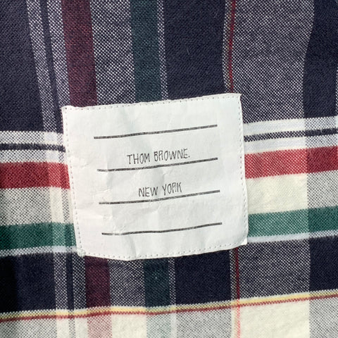 THOM BROWNE Size XS Multi Color Plaid Cotton One Pocket Long Sleeve Shirt