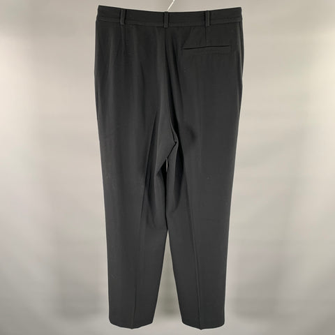 GIANNI VERSACE Size 32 Black Wool Zip Fly Dress Pants