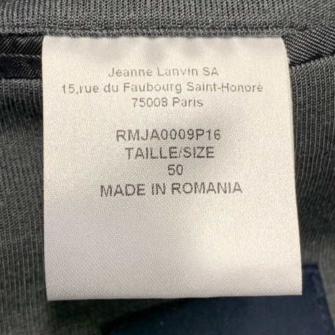 LANVIN Size M Grey Silk Cotton Blend Snaps Notch Lapel Jacket