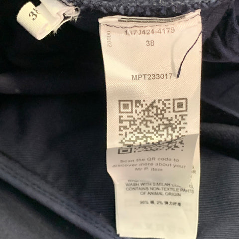 MR. PORTER Size 38 Navy Twill Cotton Blend Tapered Casual Pants