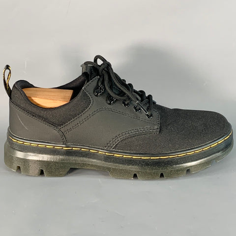 DR. MARTENS Size 10 Reeder Black Nylon Chunky Sole Lace Up Shoes