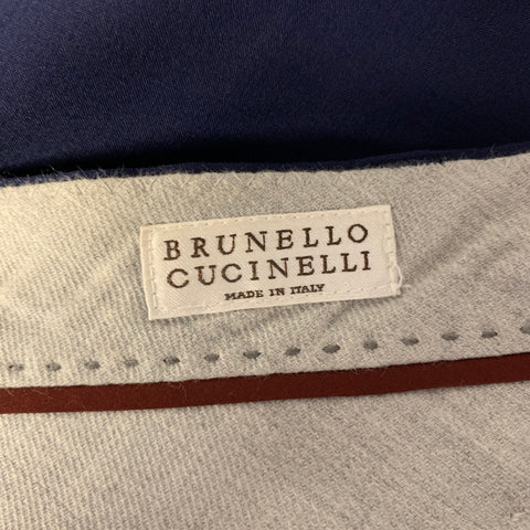 BRUNELLO CUCINELLI Size 40 Navy Wool Blend Notch Lapel Suit