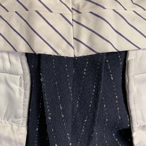 ISSEY MIYAKE Vintage Size L Navy Pinstripe Wool Blend Notch Lapel Suit