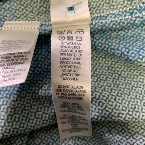 PAUL SMITH Size L Teal Mustard Geometric Cotton Long Sleeve Shirt