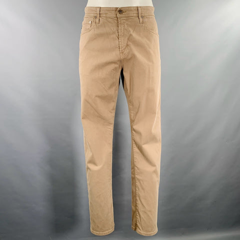 ADRIANO GOLDSCHMIED Taille 36 Everett Khaki Coton Mélangé Jean Coupe Pantalon Décontracté