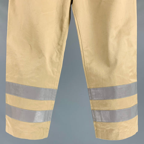 JUNYA WATANABE Size M Khaki Silver Stripe Cotton Flat Front Casual Pants