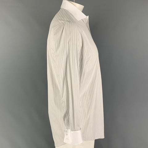 POLO by RALPH LAUREN Size M White Black Stripe Cotton Long Sleeve Shirt