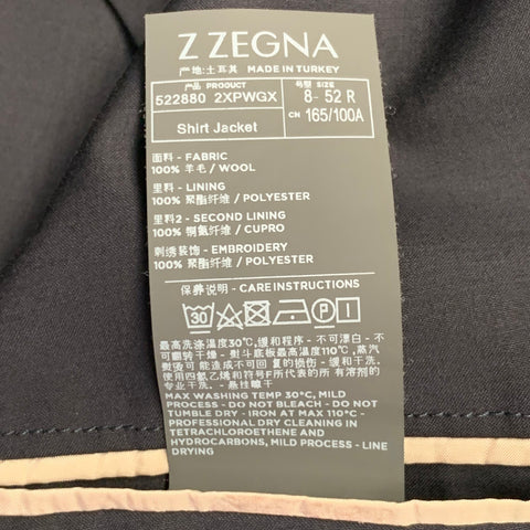 Z ZEGNA Size 42 Regular Navy Wool Notch Lapel Suit