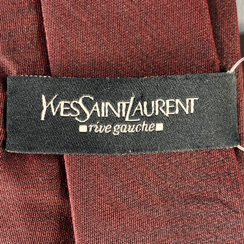 YVES SAINT LAURENT Burgundy Red Star Silk Tie