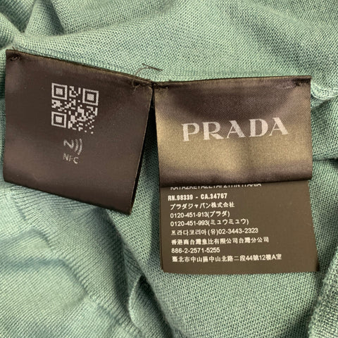 PRADA Size L Green Knit Wool Buttoned Polo