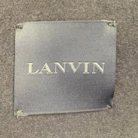 LANVIN Size 40 Navy Black Two Toned Wool Blend Snaps Sport Coat