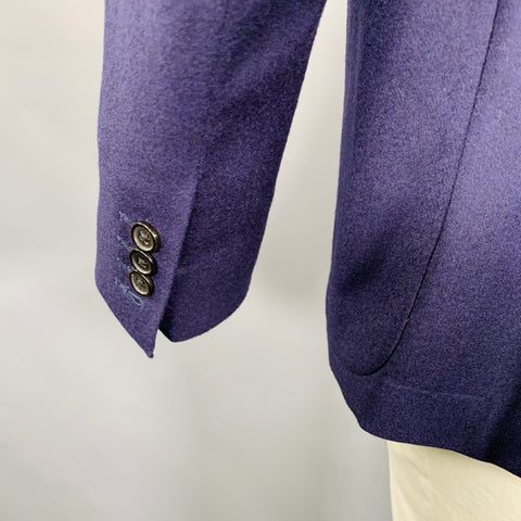 PAUL SMITH Size 42 Navy Wool Cashmere Notch Lapel Sport Coat