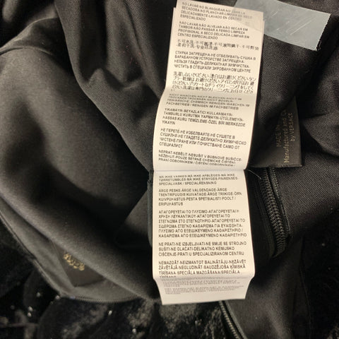 VERSACE FW2018 Size 6 Black Acetate & Silk Rhinestones V Neck Cocktail Dress