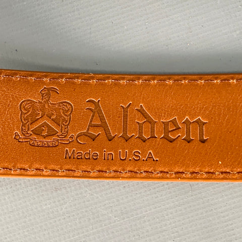 ALDEN Size 32 Brown Silver Leather Belt