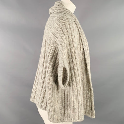 JARBO Size 0 Heather Grey Alpaca Blend Sleeveless Open Front Cardigan