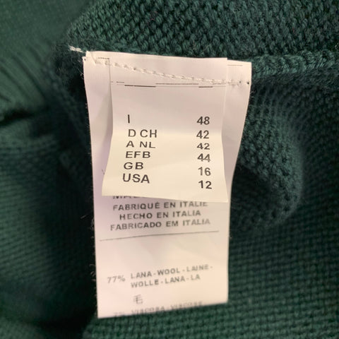 M MISSONI Size 12 Green Multi Color Wool Blend Knit Sweater Dress