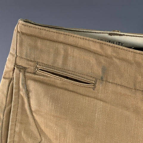 RRL by RALPH LAUREN Size 31 Khaki Cotton Cuffed Straight Button Fly Casual Pants