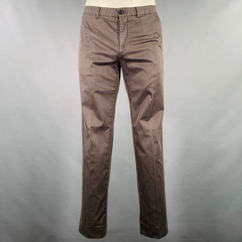 ERMENEGILDO ZEGNA Size 34 Charcoal Grey Cotton Blend Casual Pants