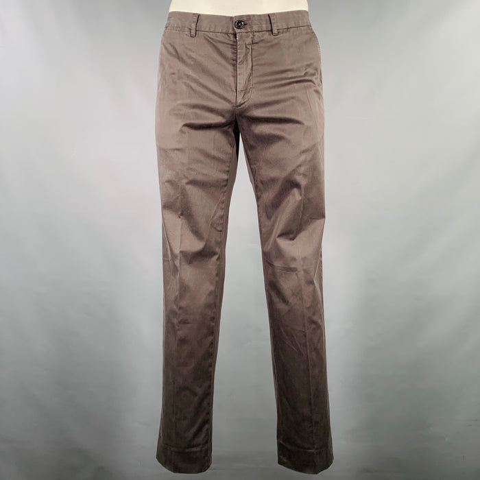 ERMENEGILDO ZEGNA Size 34 Charcoal Grey Cotton Blend Casual Pants