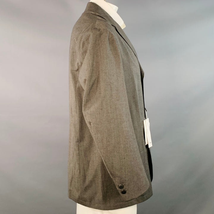VISVIM Size L Yardbird Grey Wool Linen Notch Lapel Sport Coat