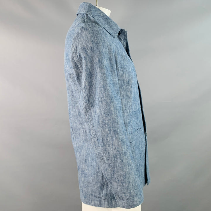 VETRA Size 44 Blue Heather Cotton Chore Jacket