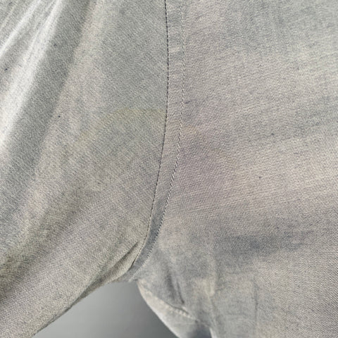 THEORY Size S Grey Cotton Blend Curved Cutaway Long Sleeve Shirt