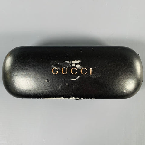 GUCCI Gold Tortoise Shell Aviator Square Sunglasses