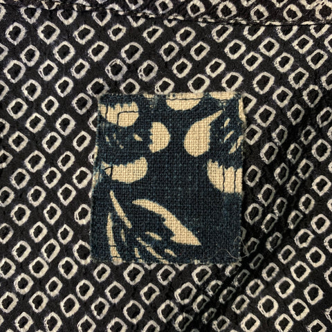 VISVIM Size XL Navy White Silk Camp Short Sleeve Shirt