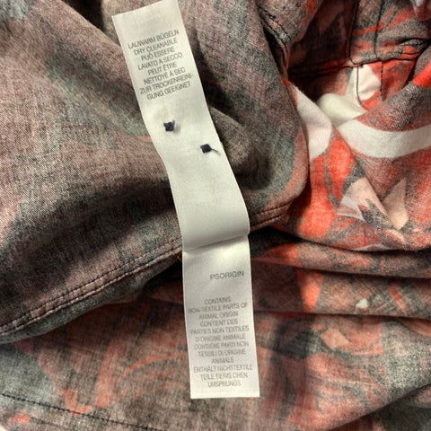 PAUL SMITH Size L Red Black Floral Cotton Long Sleeve Shirt
