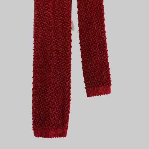 PERSONALITY Red Knit Wool Blend Tie