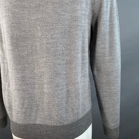 BROOKS BROTHERS Size M Grey Merino Wool 1/4 Zip Pullover