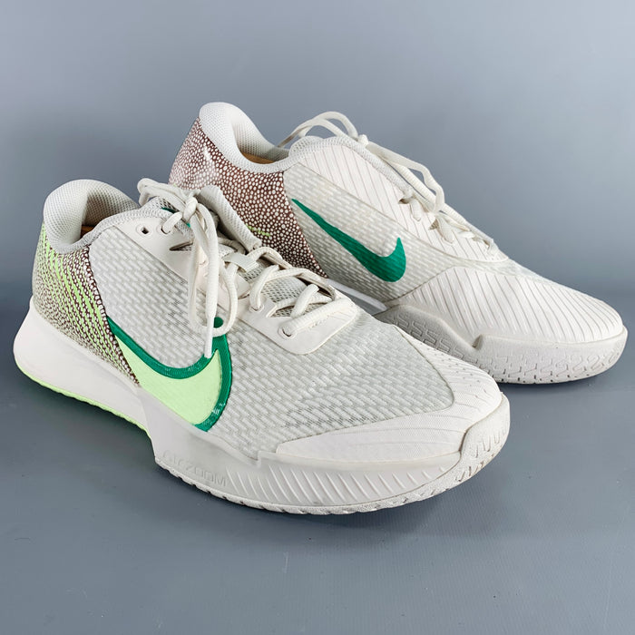 Baskets à lacets en maille blanche et verte NIKE, taille 12, pack Open d'Australie