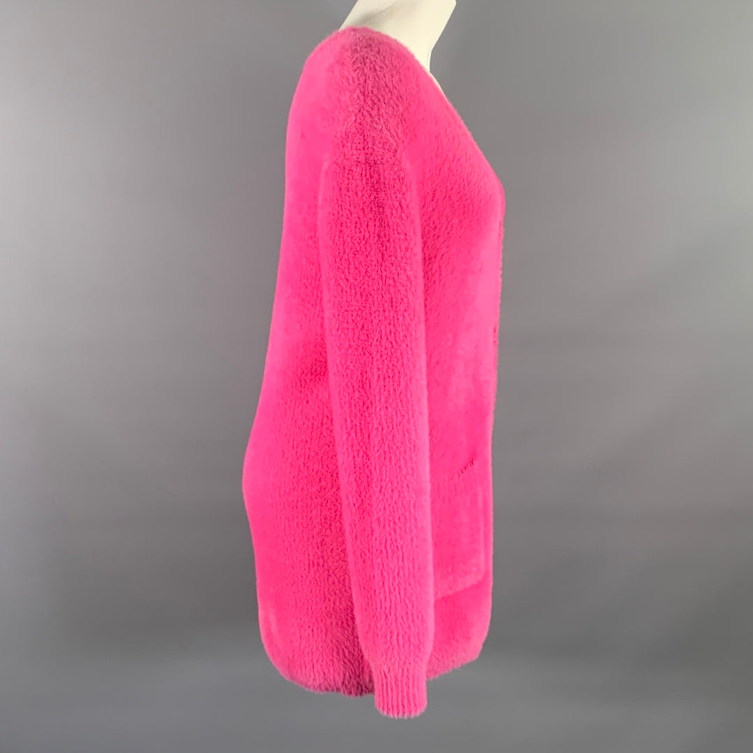 SER.O.YA Size XS Pink Nylon Knitted Buttoned Cardigan