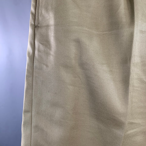 BELAFONTE Size XL Tan Twill Cotton Pleated Cuffed Button Fly Casual Pants