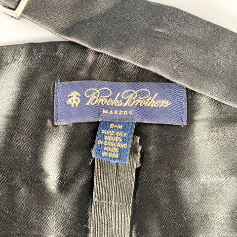 BROOKS BROTHERS Size S/M Black Pleated Silk Cummerbund