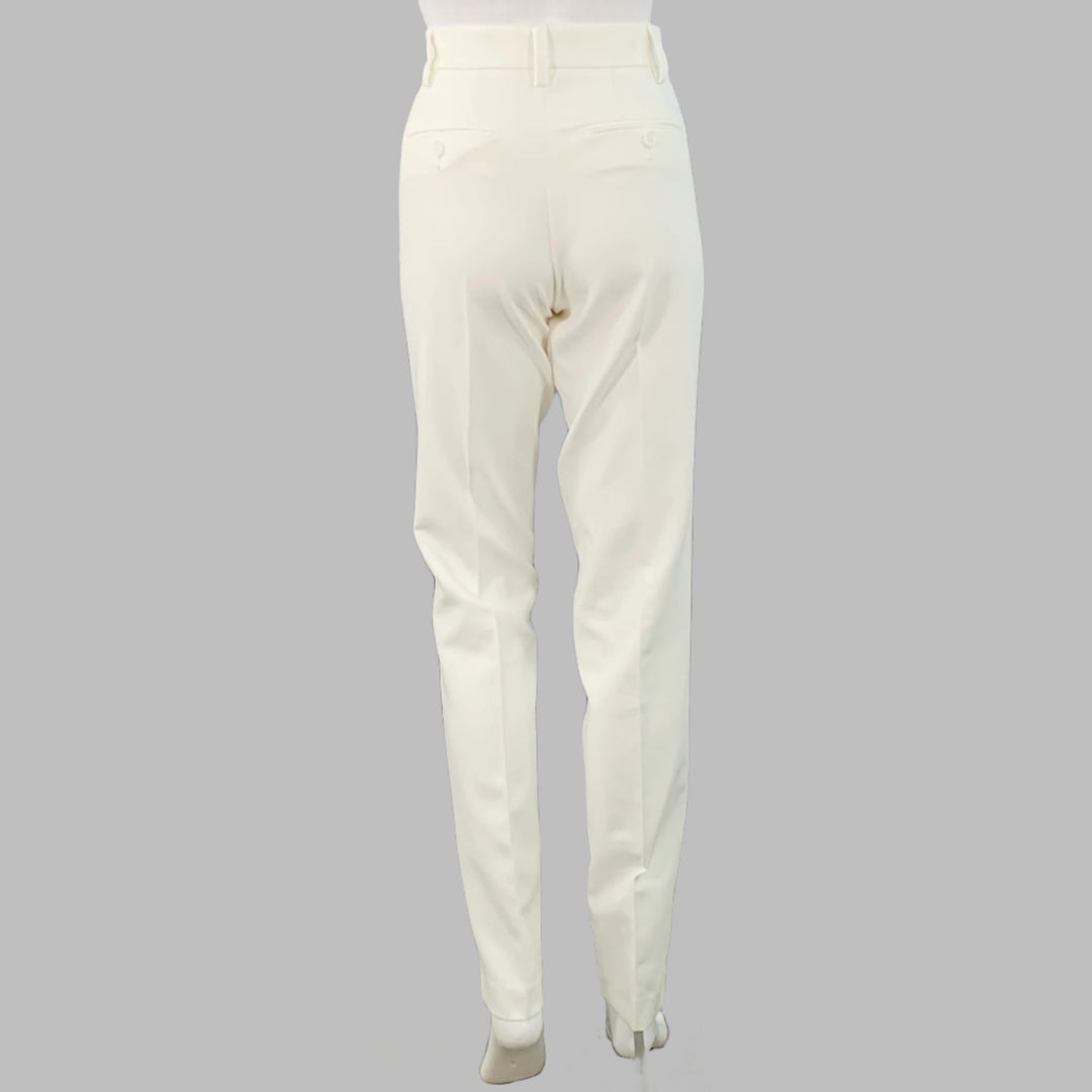 ZADIG & VOLTAIRE Size M Off White Polyester Blend Rhinestone Studded Peak Lapel Pantsuit