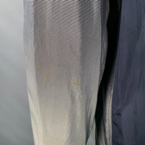 COMME des GARCONS Vintage Size XXL Navy White Stripe Nylon Oversized Long Sleeve Shirt